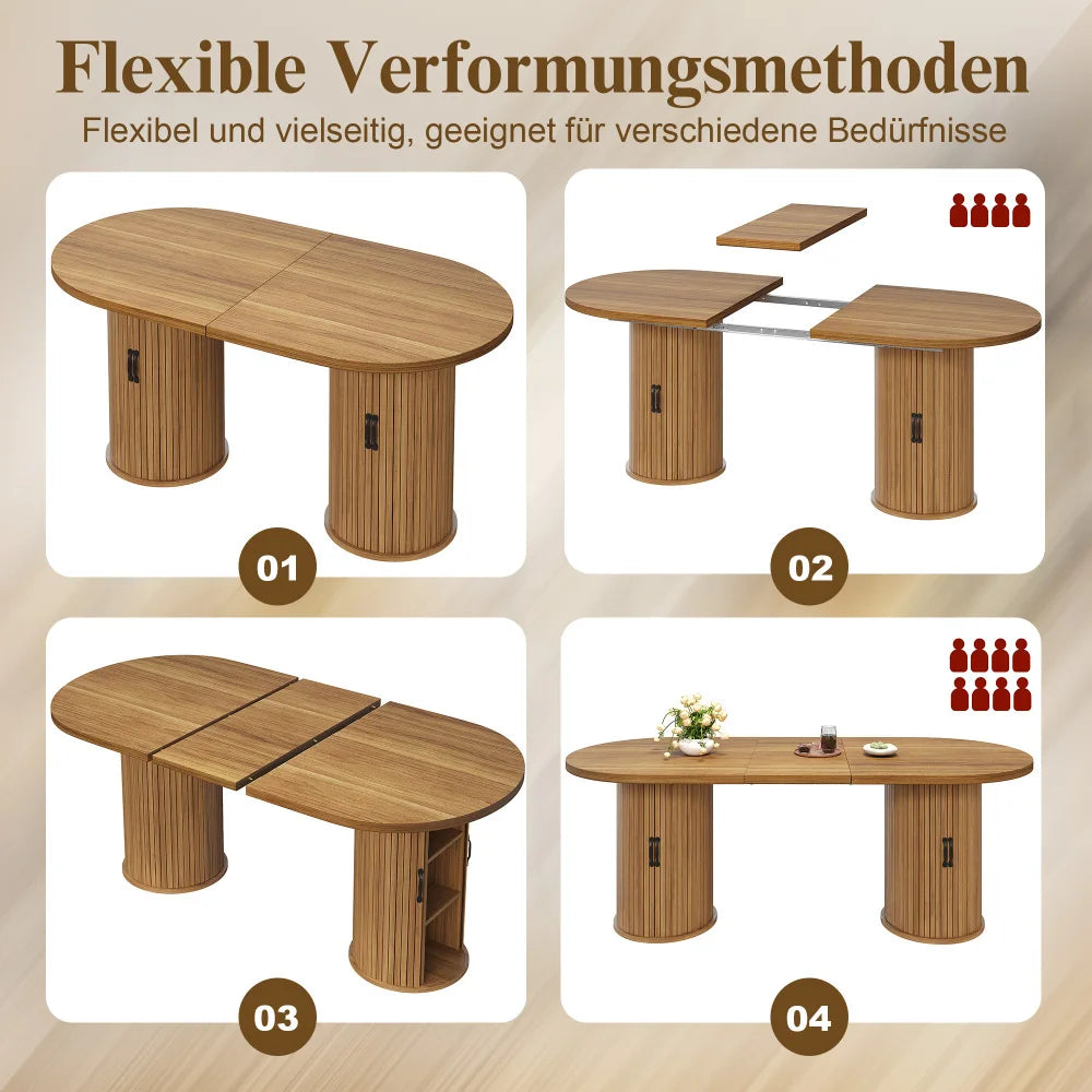 Utdragbart matbord med dold förvaring – MDF & metall