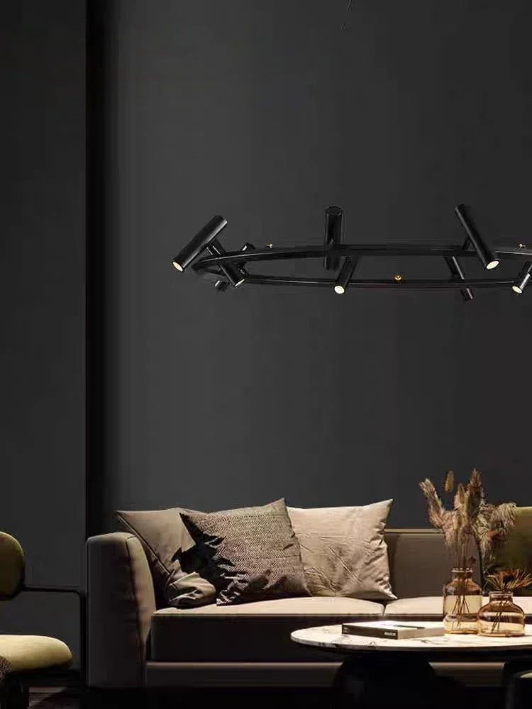 Italiensk Rund Taklampa – Modern Svart Spotlight för Hem & Restaurang