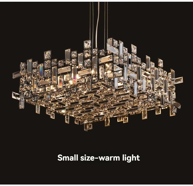 Italian Luxury Crystal Chandelier – Elegant LED Pendant Light for Living Room, Dining Room, Bedroom & Kitchen