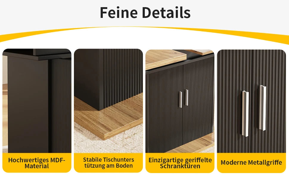 Utdragbart Matbord med Förvaring – 140 × 70 cm för Kök & Vardagsrum