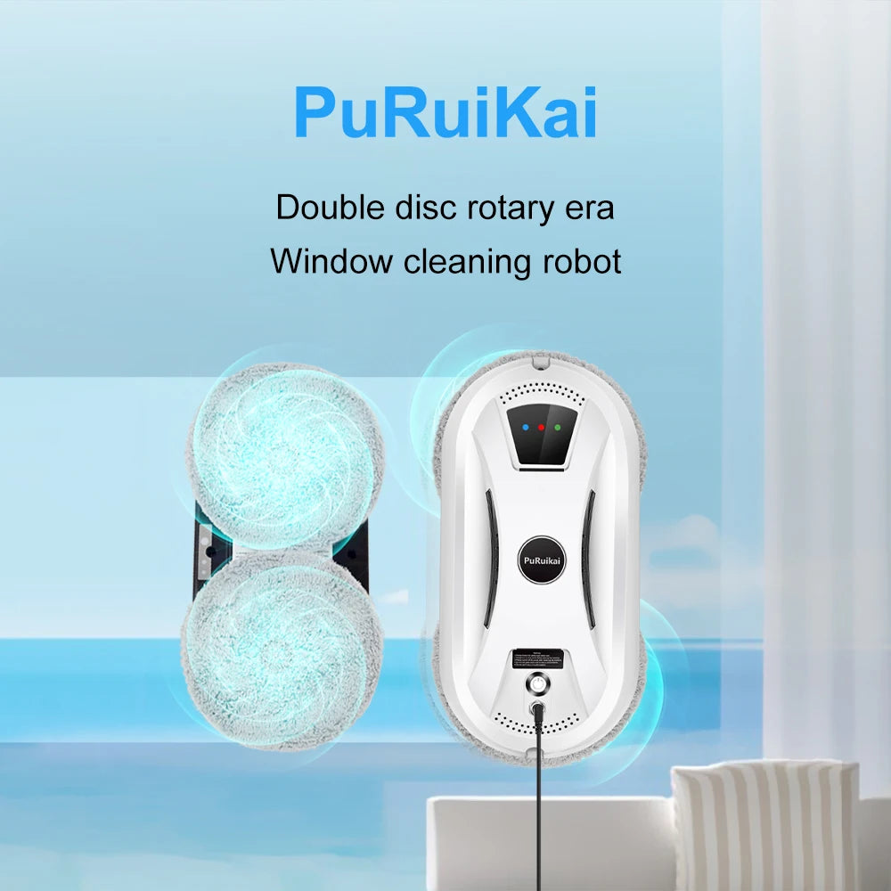 PuRuiKai Ultratunn Fönsterputsrobot – Effektiv rengöring med ett knapptryck Robot Fönsterputs Vit