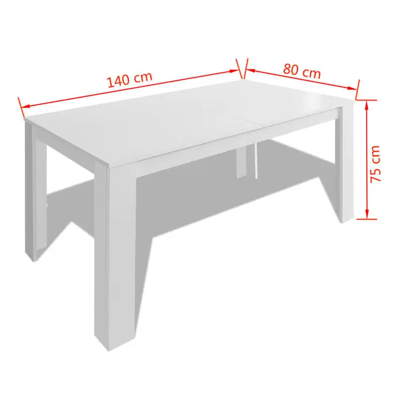 Vitt matbord 140 × 80 cm – modern och lättskött design