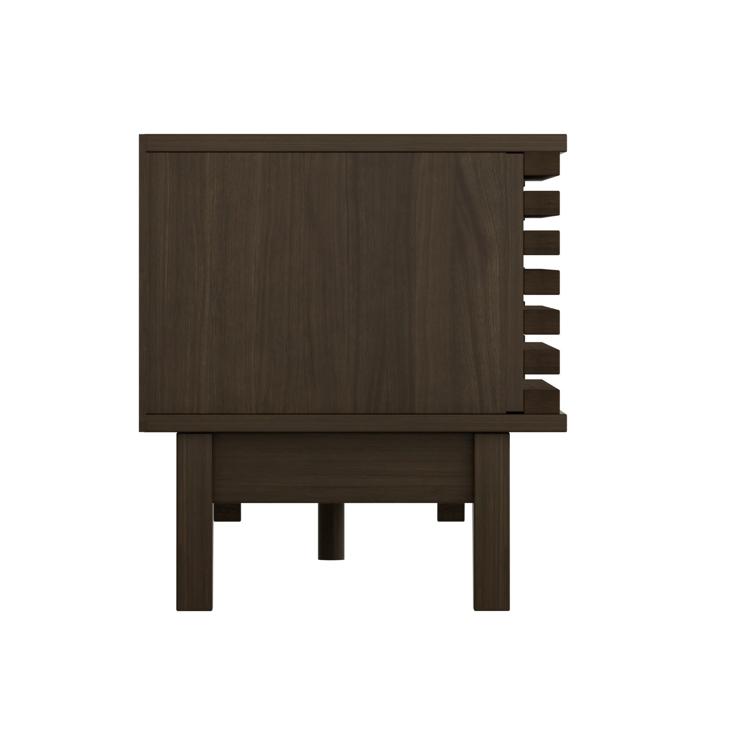 TV-bänk med låda och tre dörrar – Vintage träfinish