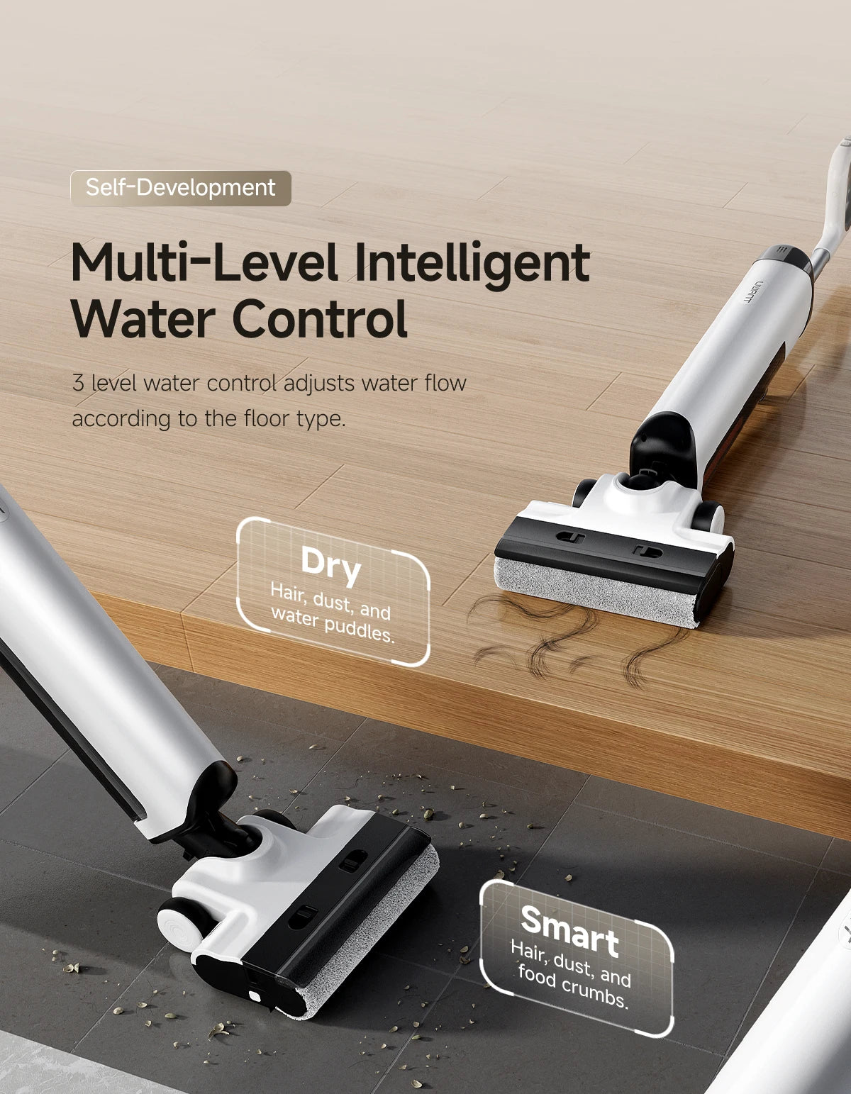 UWANT D500 Sladdlös Våt Torr Dammsugare 17000Pa 65C Självrengöring