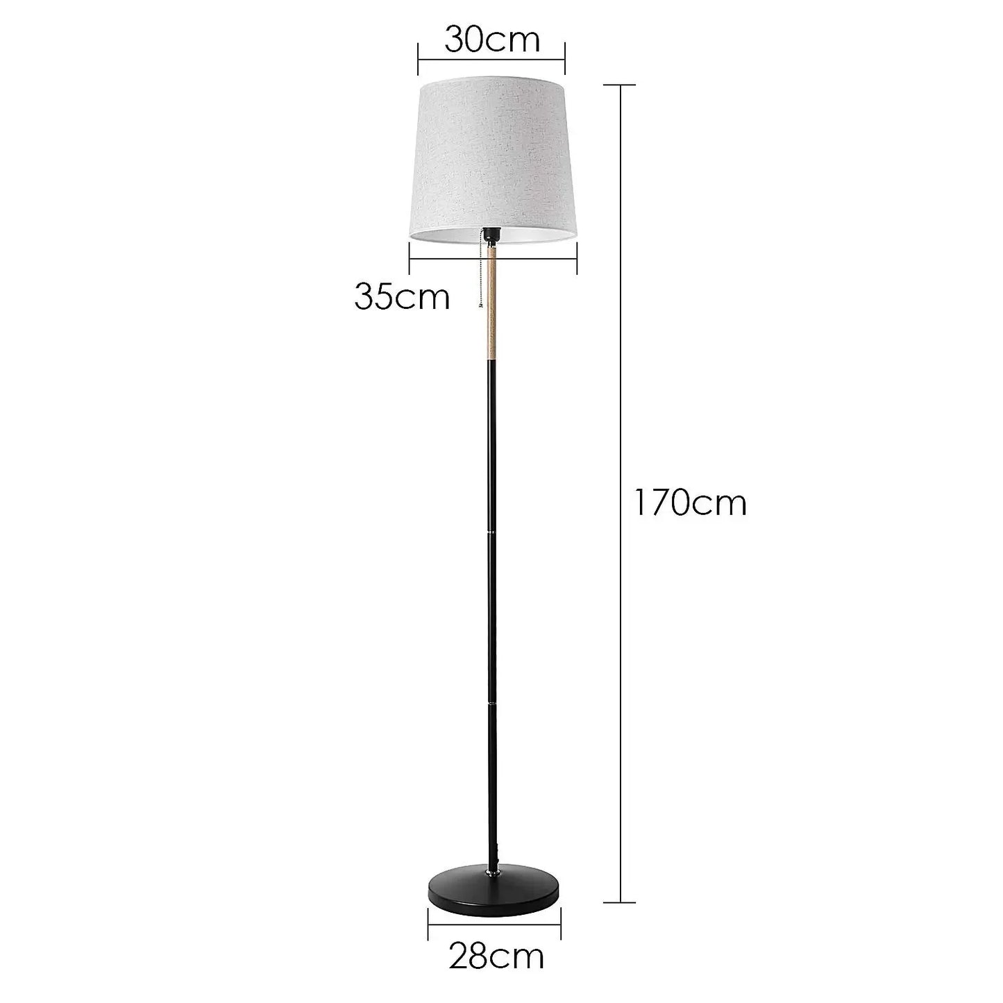 Modern Golvlampa 170 cm Beige med Tygskärm E27