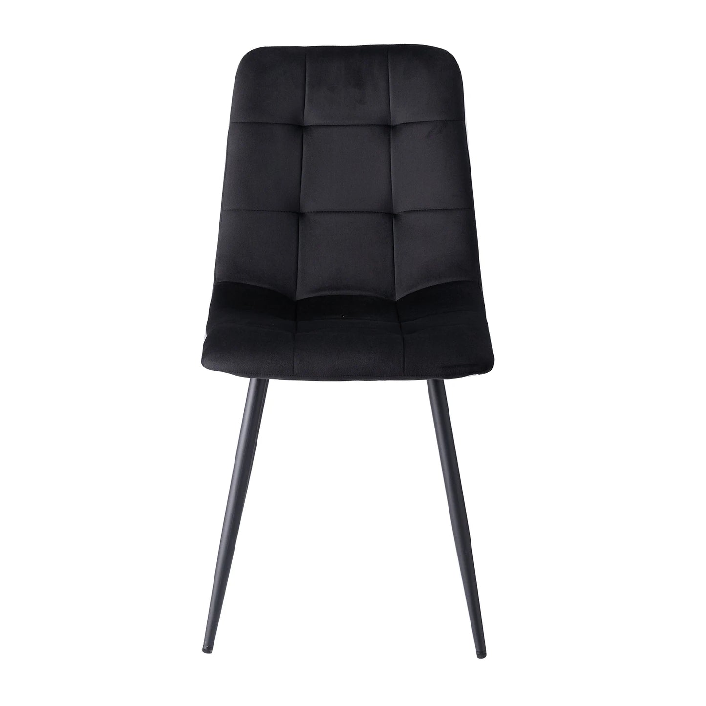 4-pack moderna matstolar i sammet med stoppad sits och metallben, nordisk minimalistisk stil, grå