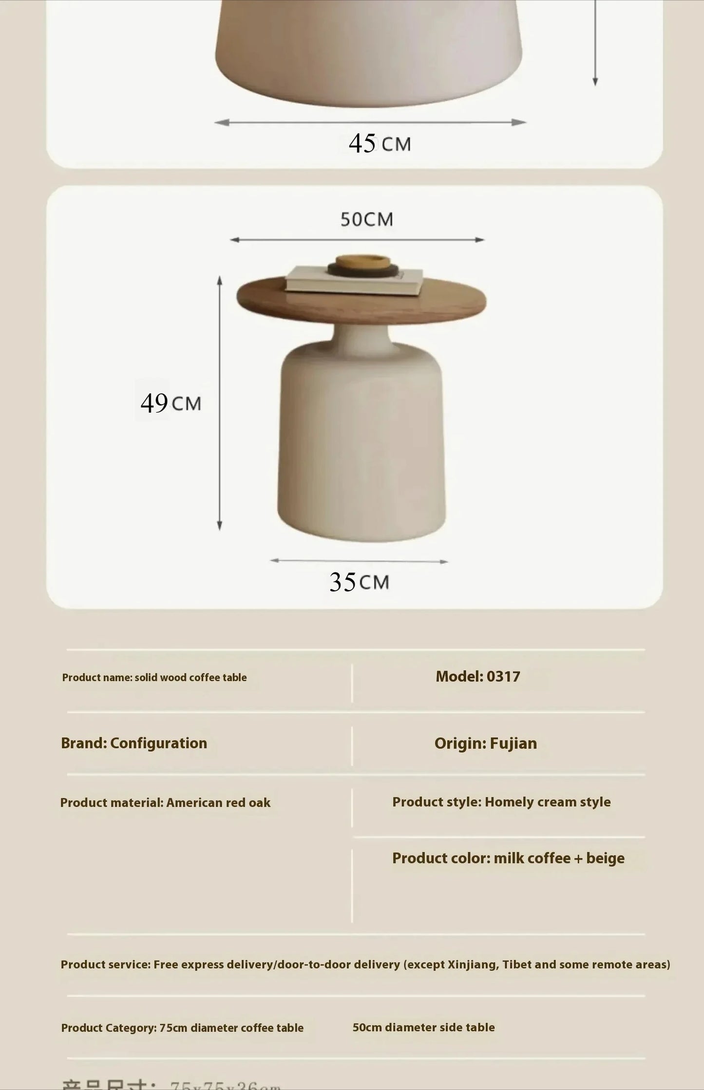 Nordisk Rund Soffbordssats – Modern Design i Trä & Vit Metall