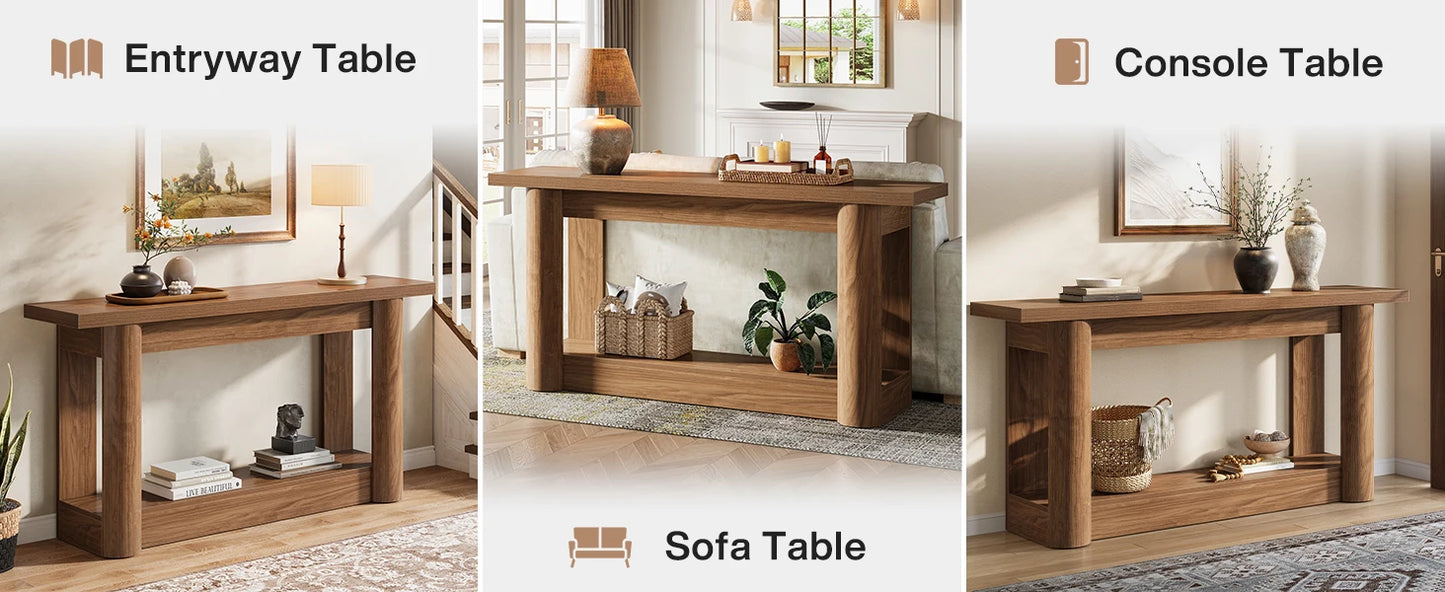 Tribesigns Konsolbord – Rustik Lantstil med Förvaring (160 cm)