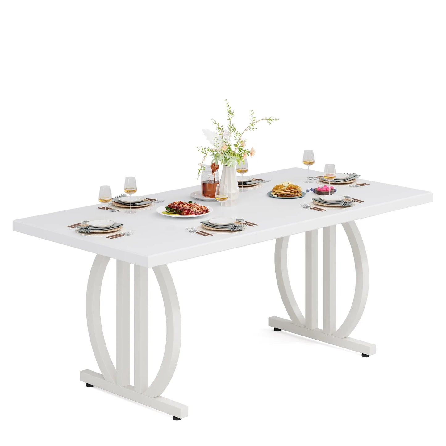 Tribesigns Matbord – Svart Industriell Design för 4–6 Personer (160 cm)