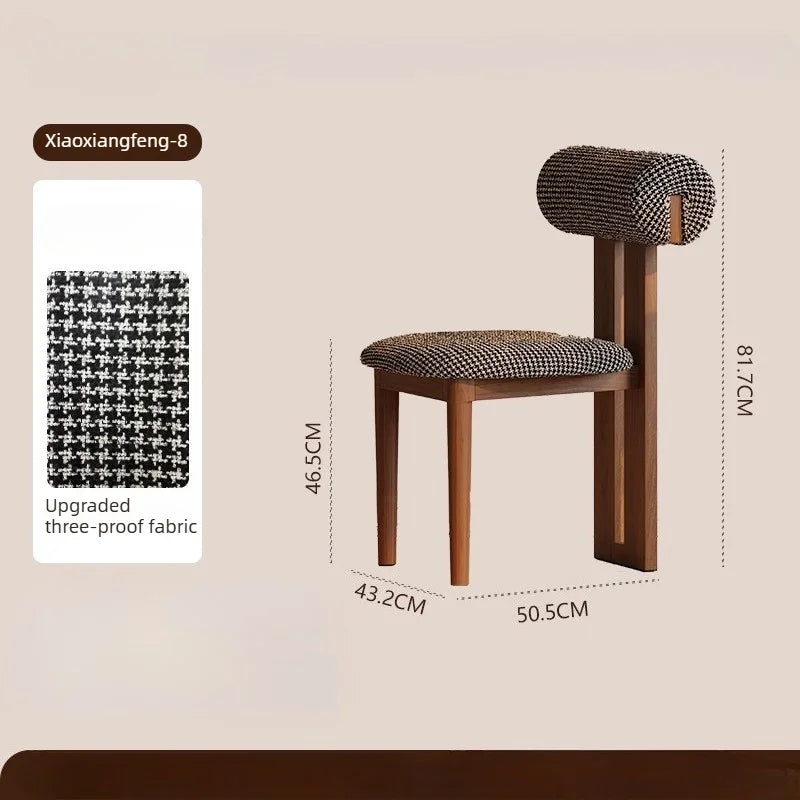 4-pack nordiska matstolar i massivt trä fransk retrostil tygsits Hippo design