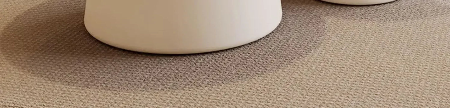 Nordisk Rund Soffbordssats – Modern Design i Trä & Vit Metall