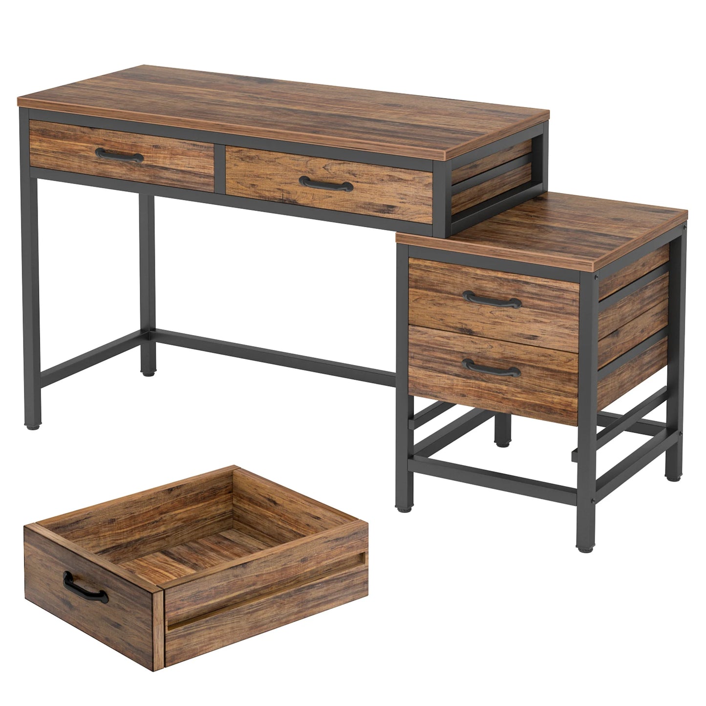 Tribesigns Skrivbord med 3 Lådor – 150 cm Industriell Design