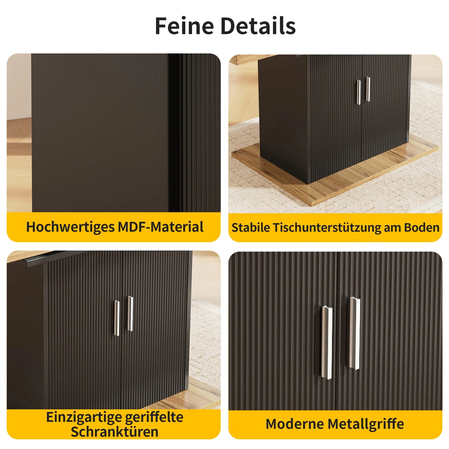 Utdragbart Matbord med Förvaring – 140 × 70 cm för Kök & Vardagsrum