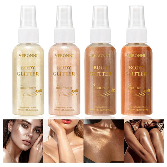 Body Glitter Spray Oil Lotion – 4 Colors