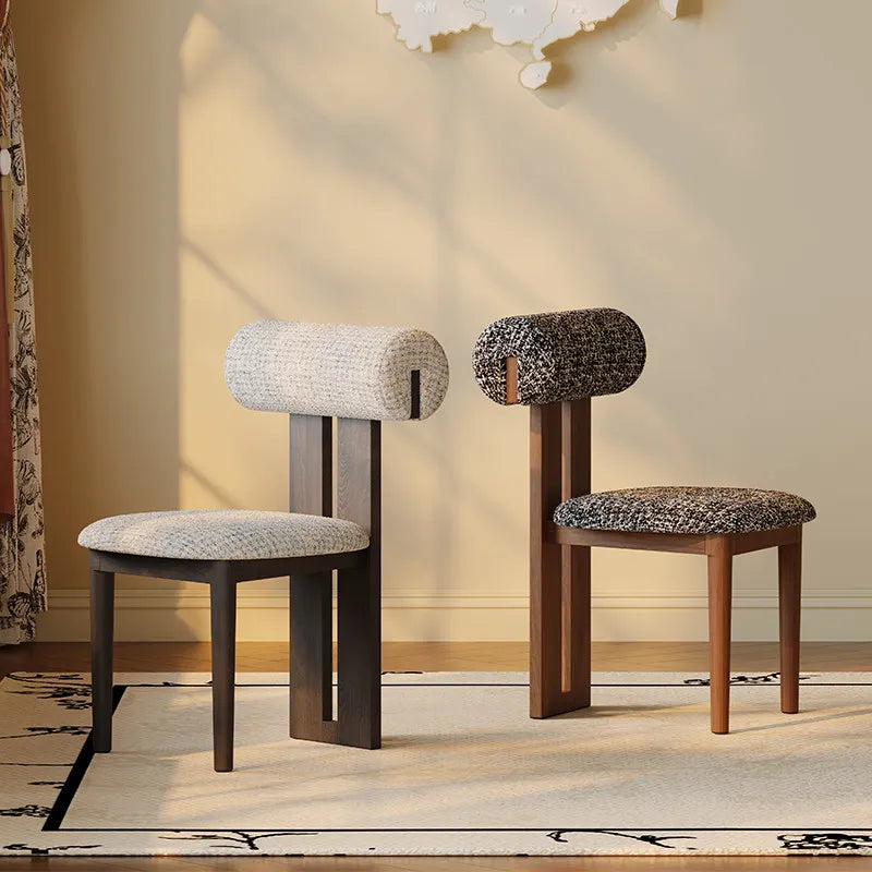 4-pack nordiska matstolar i massivt trä fransk retrostil tygsits Hippo design