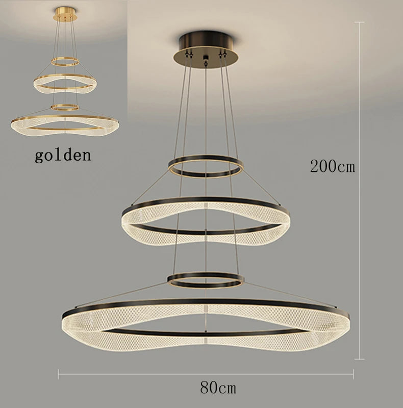 Modern Kristallpendel – Justerbar LED-ljuskrona för Matsal & Vardagsrum