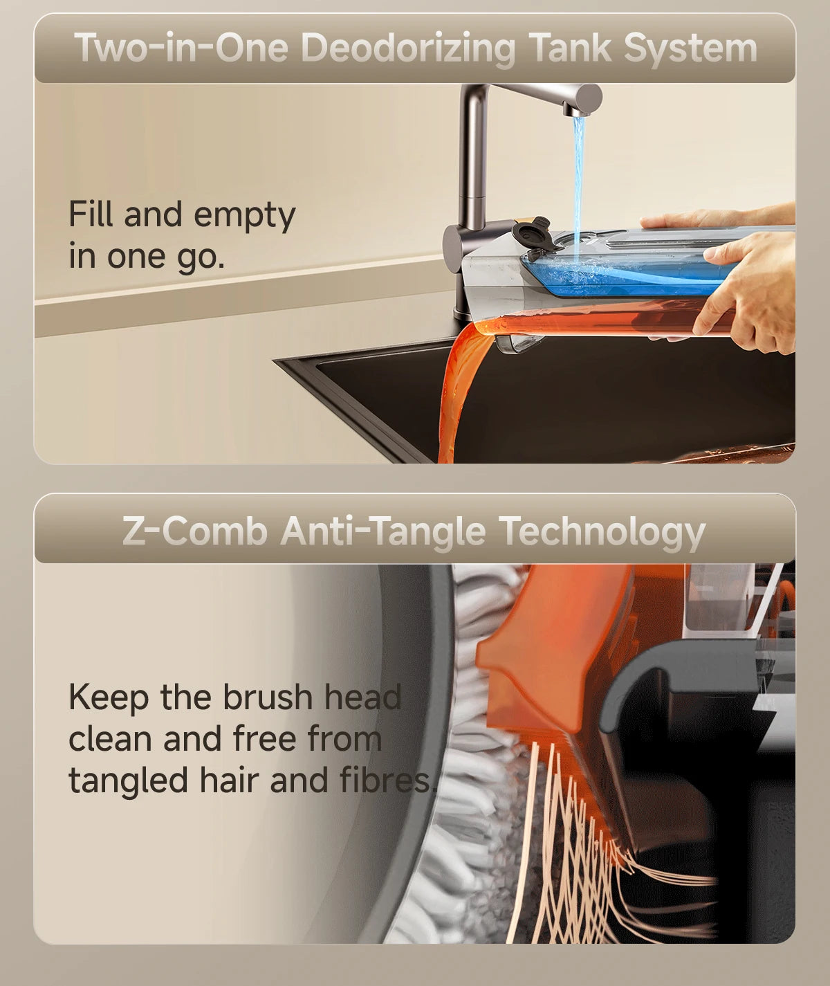 UWANT D500 Sladdlös Våt Torr Dammsugare 17000Pa 65C Självrengöring