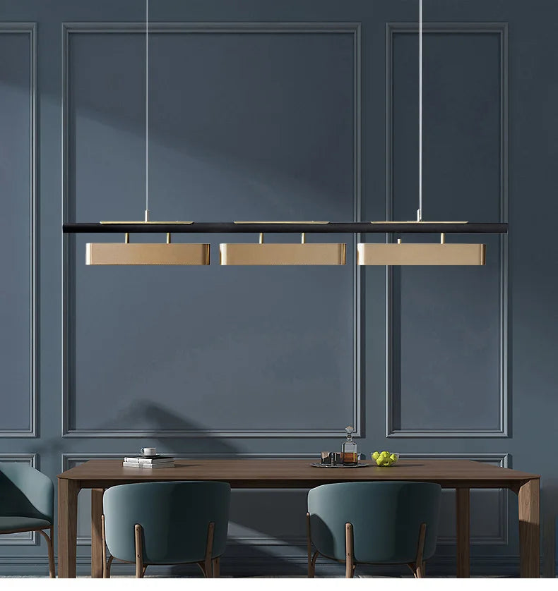 Modern minimalistisk LED-pendellampa – lång kromad taklampa för bord, kök och vardagsrum