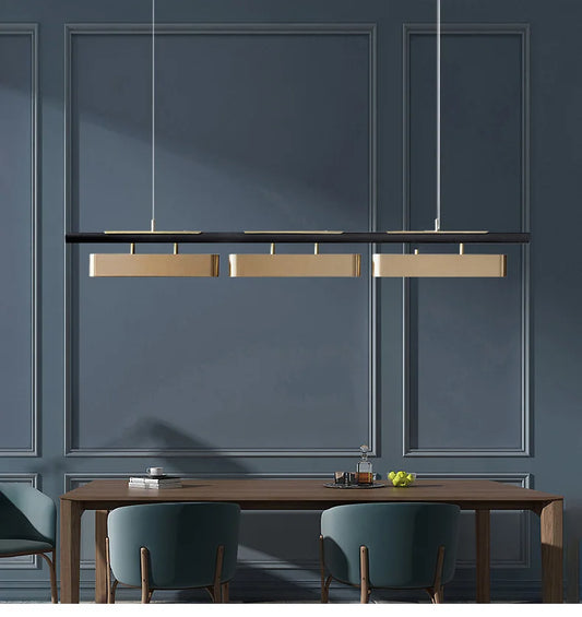 Modern minimalistisk LED-pendellampa – lång kromad taklampa för bord, kök och vardagsrum