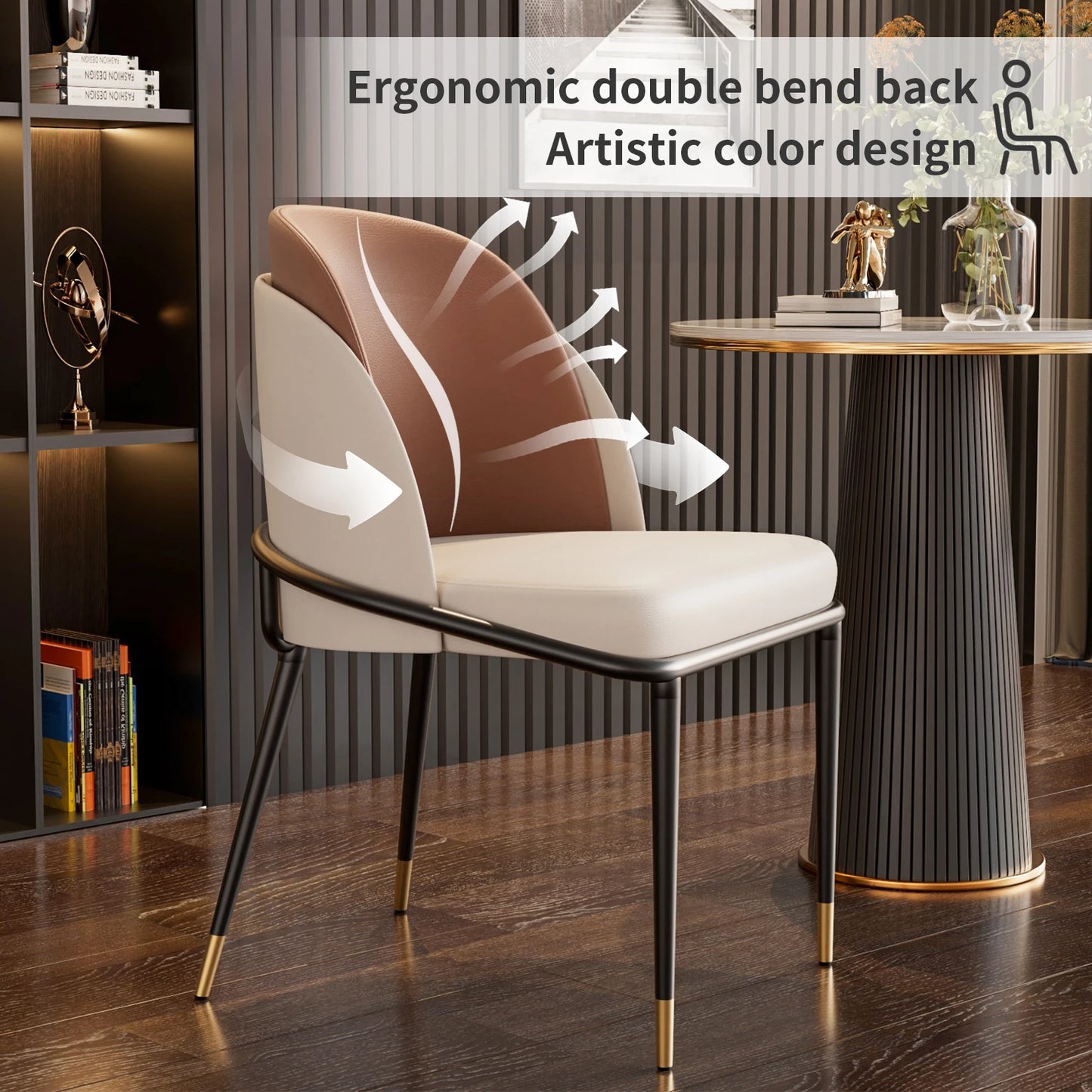 LUVODI Lyxigt Set med 2 Matstolar – Mikrofiberläder, Modern Design för Kök, Matsal och Vardagsrum