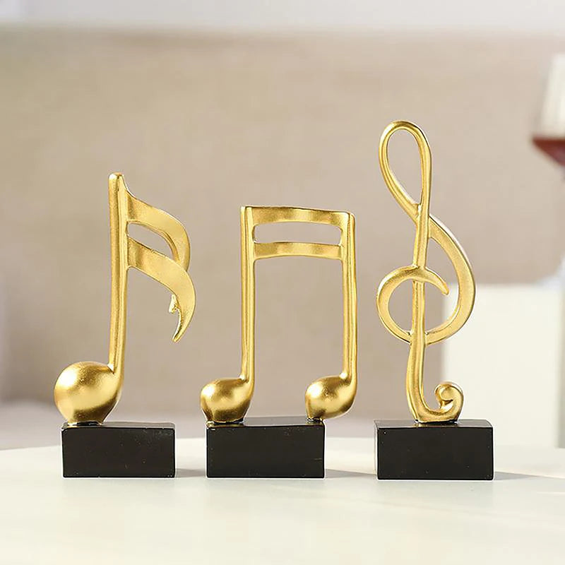 🎵 JETTING Musiknot Dekoration i Resin – Konstnärlig Ornament för Hem & Kontor