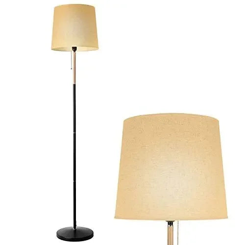 Modern Golvlampa 170 cm Beige med Tygskärm E27