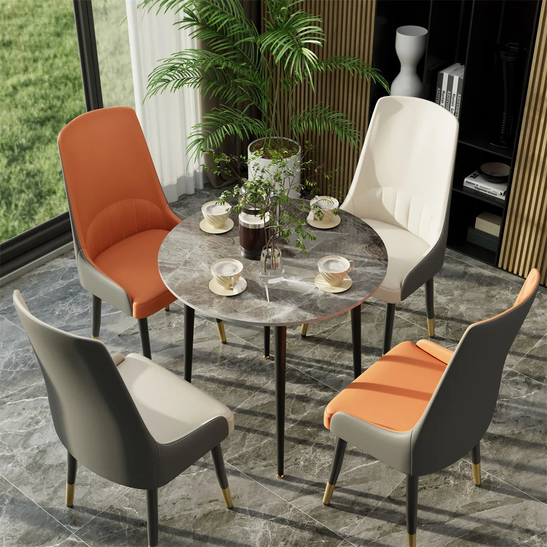 LUVODI Rund Matbord 80 cm – Lyxig Sintrad Sten för 2–4 Personer