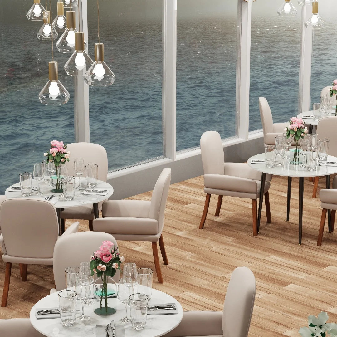 LUVODI Rund Matbord 80 cm – Lyxig Sintrad Sten för 2–4 Personer