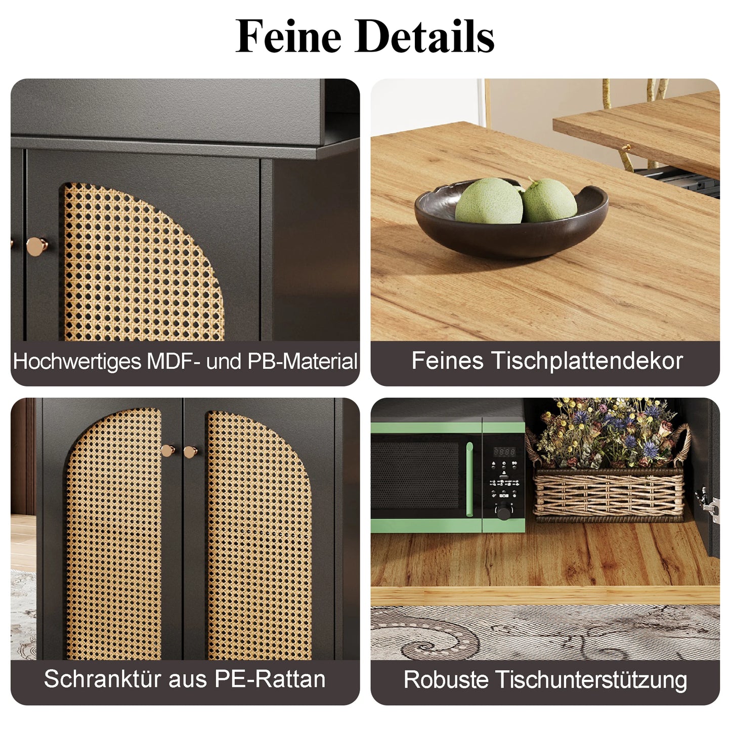 Utdragbart Matbord med Förvaring – Modern Design för Kök & Vardagsrum (110–140 × 80 cm)