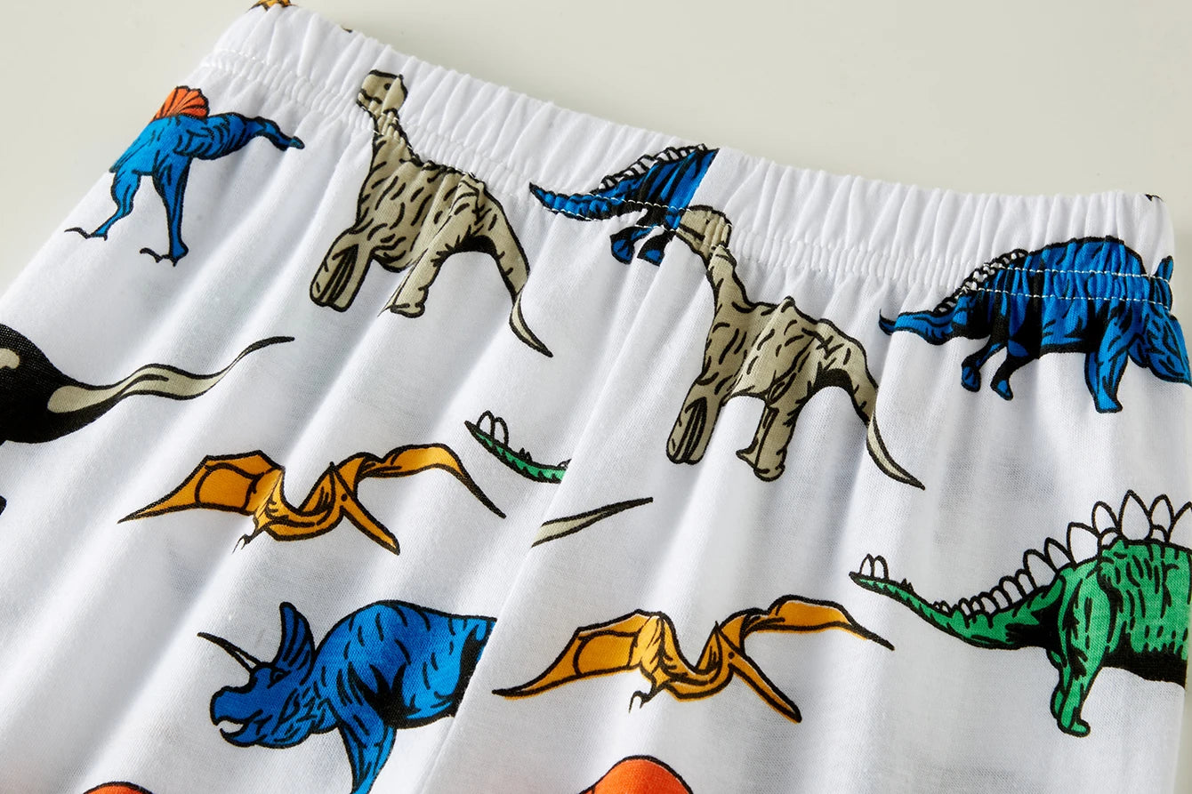 Bomullspyjamas för Pojkar – Dinosaurieprint, Mjuk & Andningsbar (1–8 år)