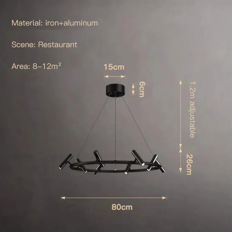 Italiensk Rund Taklampa – Modern Svart Spotlight för Hem & Restaurang