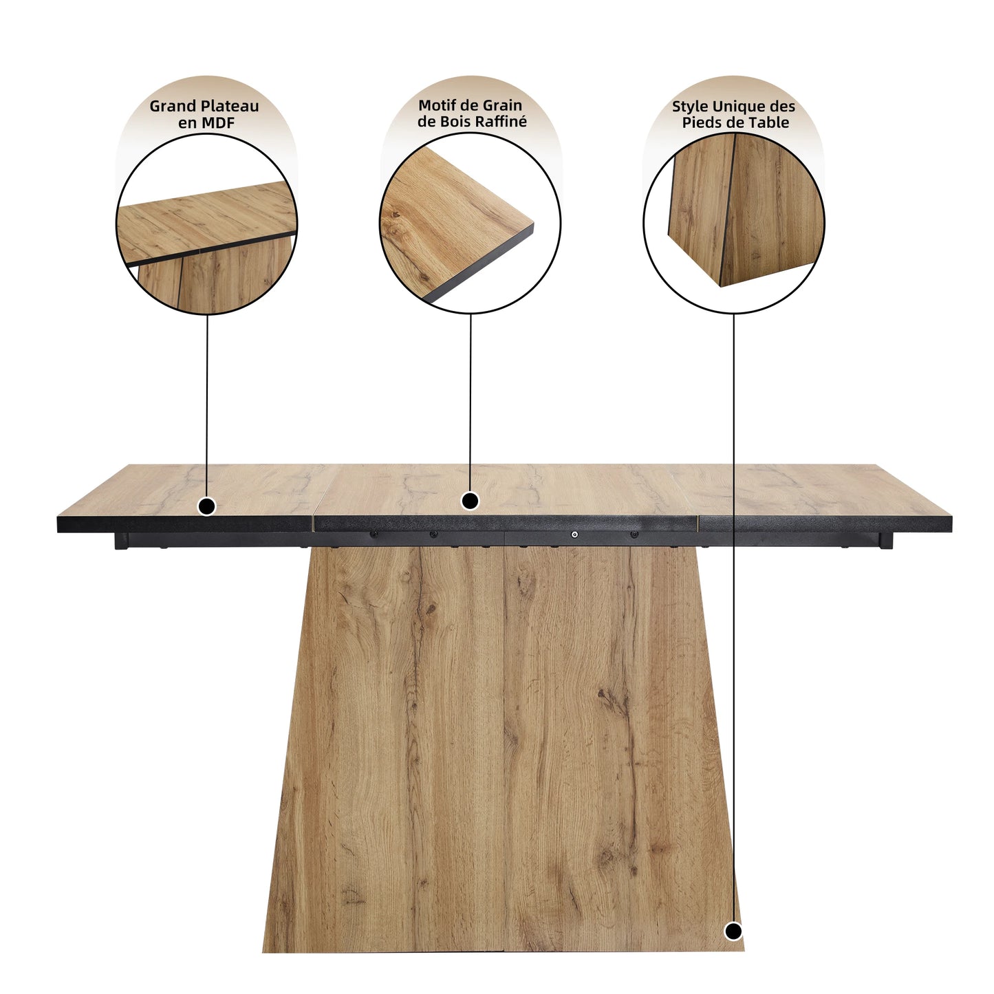 Modernt Träfärgat Matbord – Elegant Design för Kök & Bistro