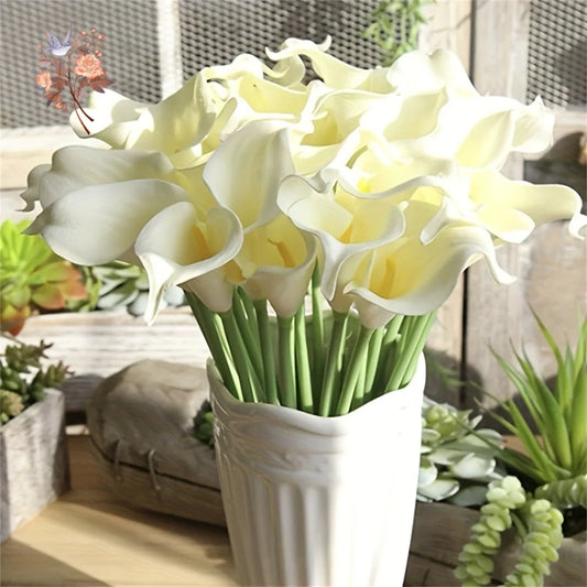 10-pack konstgjorda Calla Liljor – Realistiska blommor för bröllop och heminredning