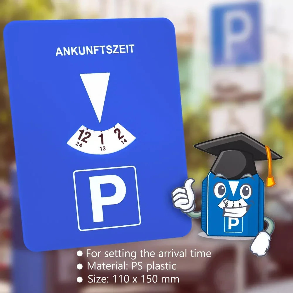 Blå Digital Parkeringsskiva – Automatisk Tidtagning – Stilren & Portabel