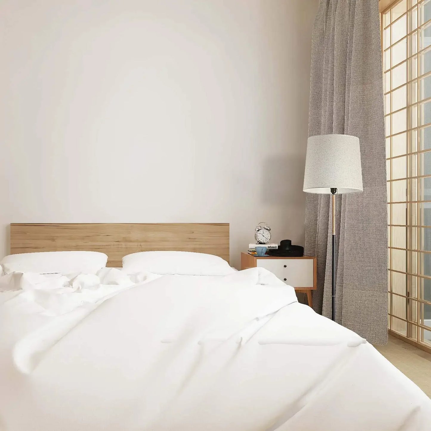 Modern Golvlampa med Tygskärm – 170 cm Beige