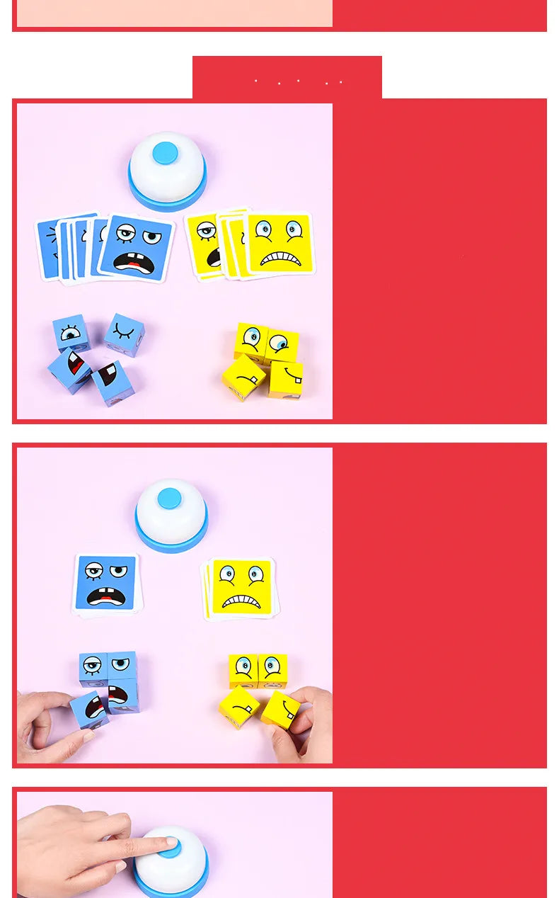 Datgo Träpussel – Ansiktsuttryck & Byggklossar – Montessori Spel för Barn