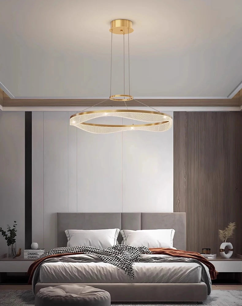 Modern Kristallpendel – Justerbar LED-ljuskrona för Matsal & Vardagsrum