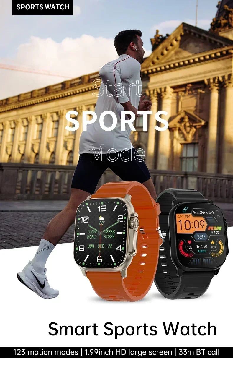 Smartklocka Ultra 9 Gen 2 – 2.2" HD Skärm – Bluetooth & NFC – Fitness & Hälsa