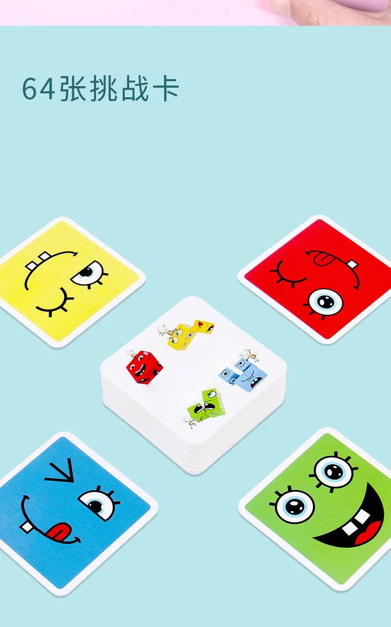Datgo Träpussel – Ansiktsuttryck & Byggklossar – Montessori Spel för Barn