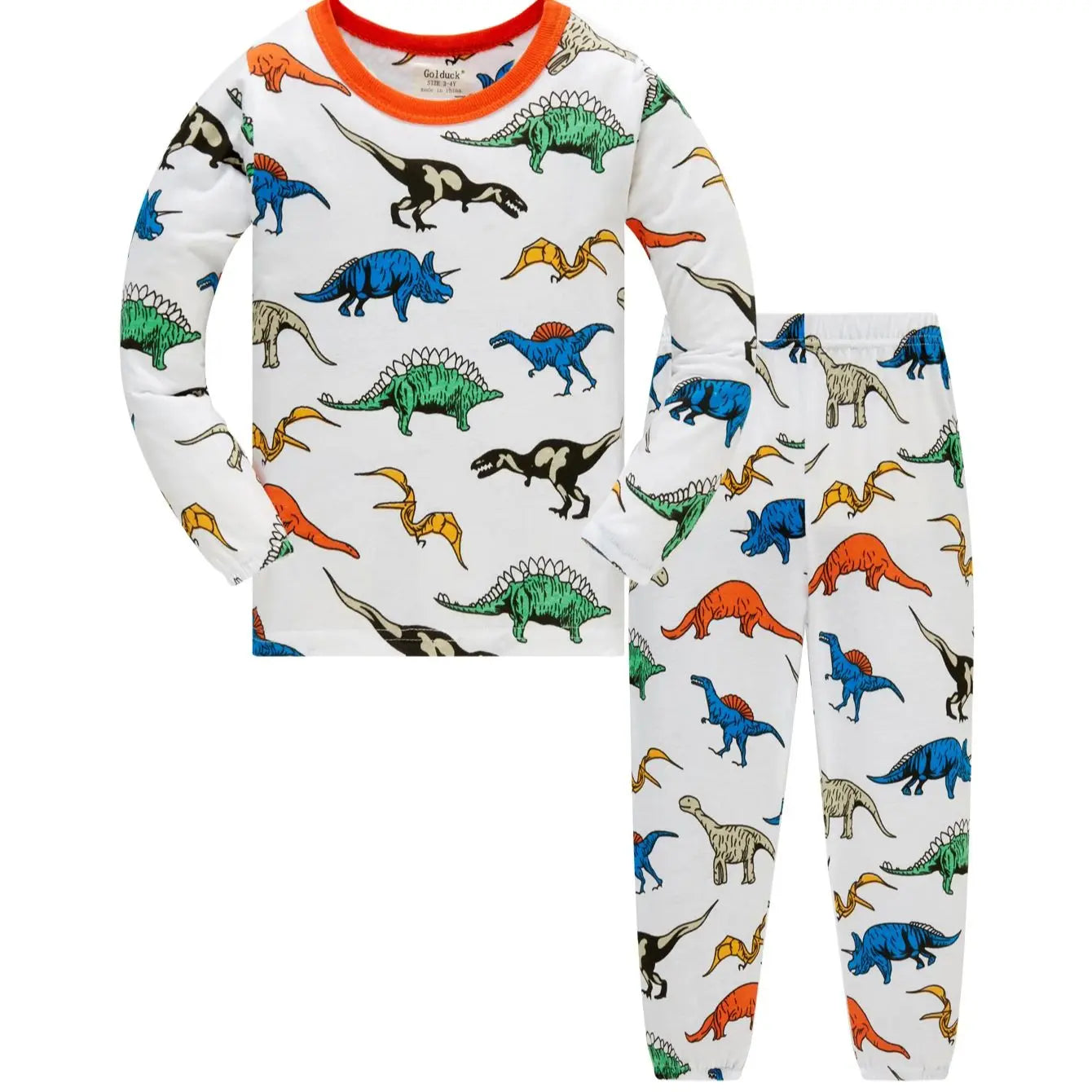 Bomullspyjamas för Pojkar – Dinosaurieprint, Mjuk & Andningsbar (1–8 år)