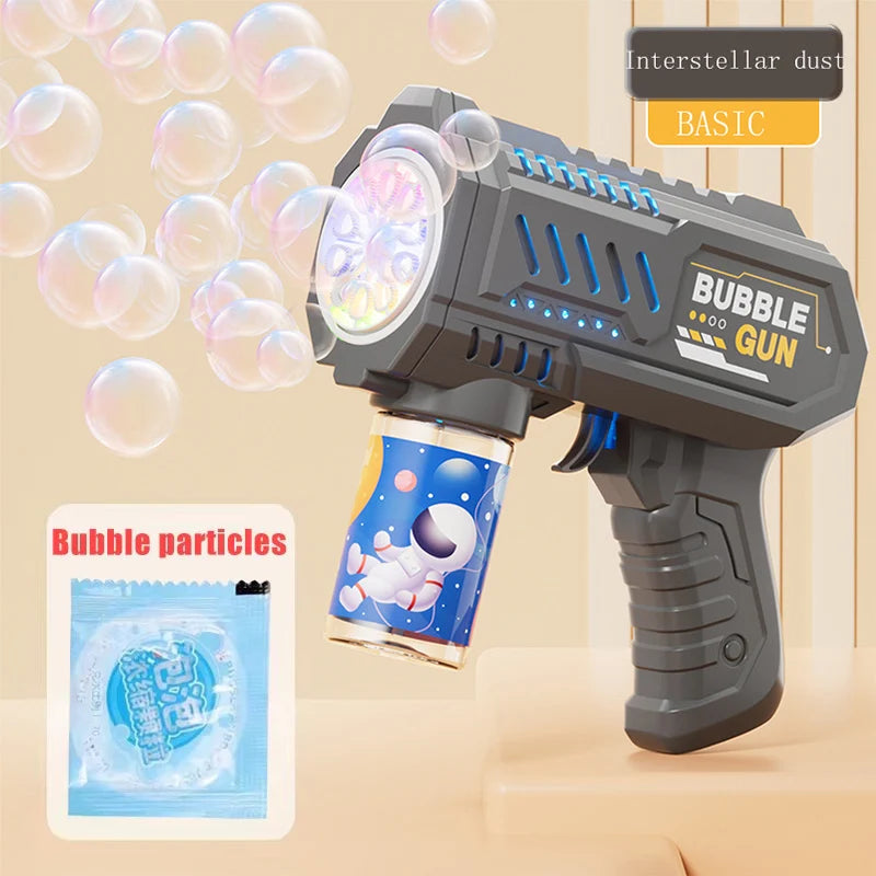 🫧 Automatisk Bubbelmaskin – Raketformad Bubbelpistol med Vätska | Utomhusleksak för Barn 3–6 år
