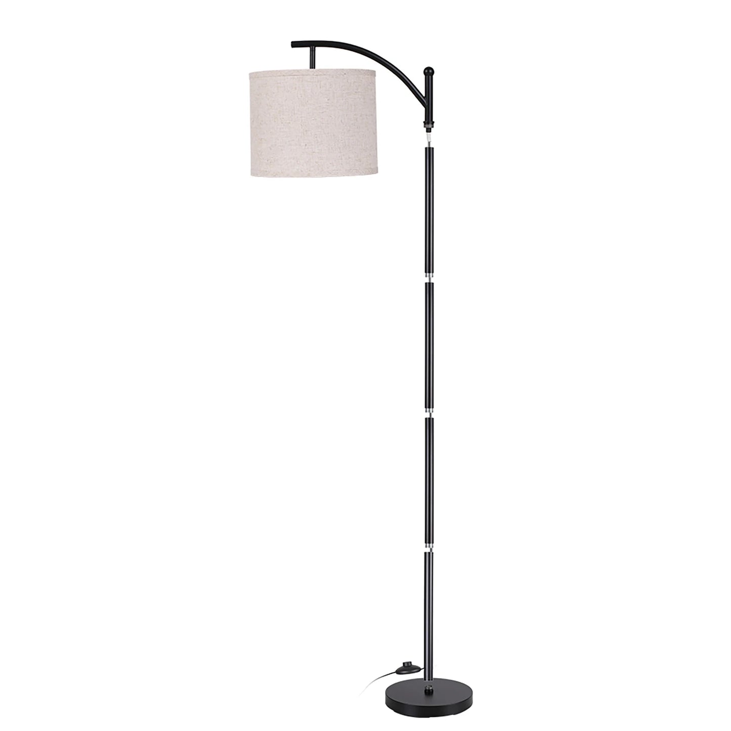 Golvlampa med LED – Bågformad Design & Tygskärm (160 cm)