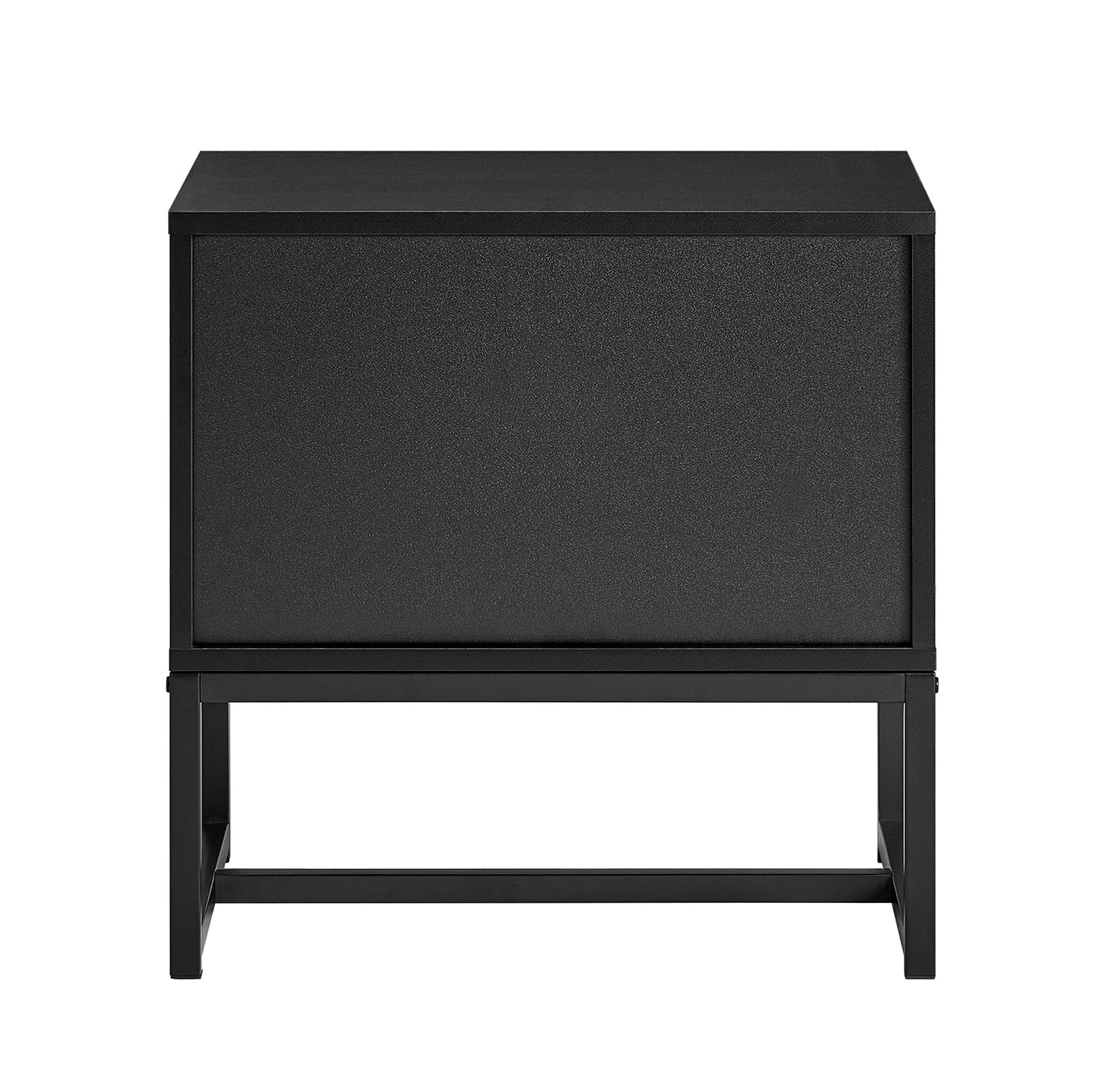 SoBuy Sängbord med 2 Lådor – Svart/Brun med Industriell Känsla (50 × 50 × 40 cm)