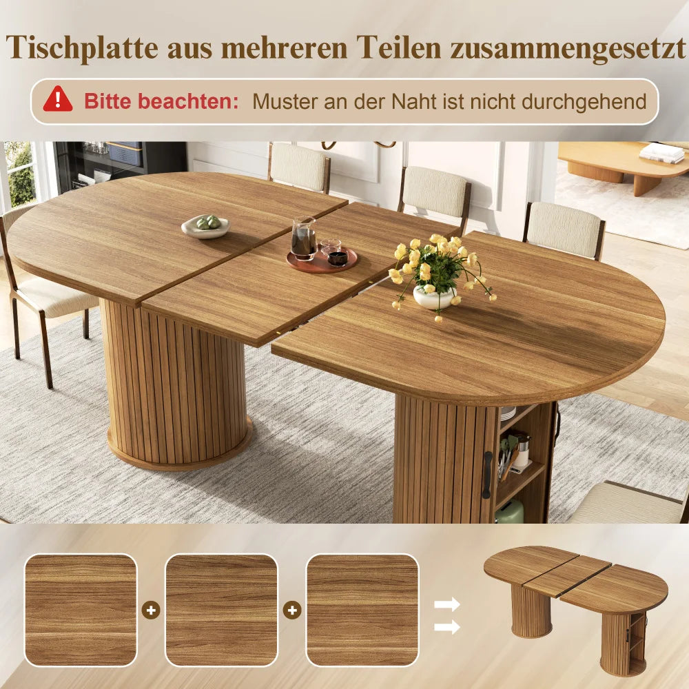 Utdragbart matbord med dold förvaring – MDF & metall