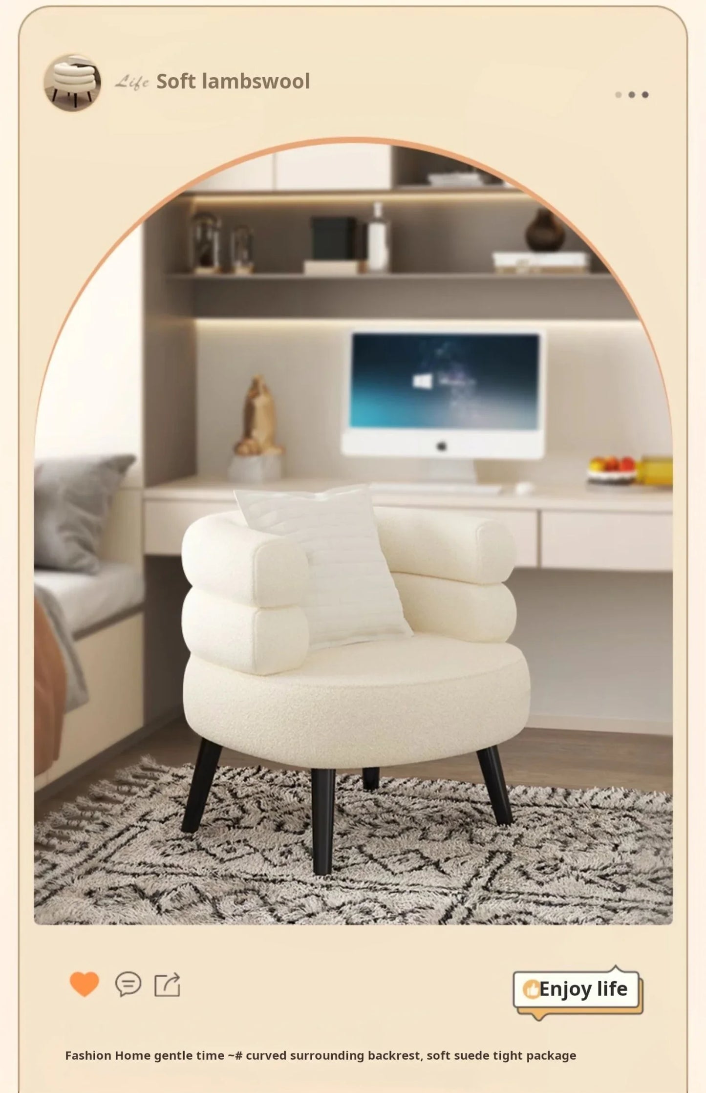 Fluffig 1-sits Soffa – Nordisk Lyx för Vardagsrum & Sminkhörna