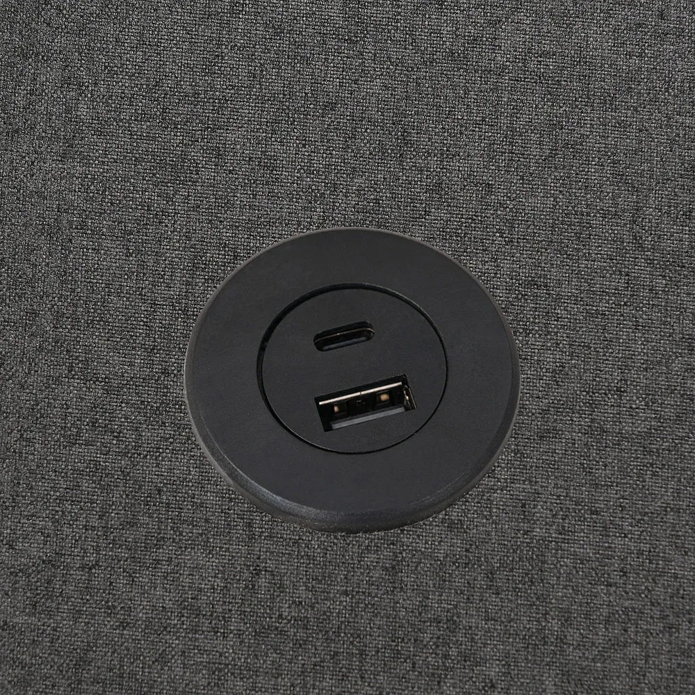 KOMHTOM Dubbelsöng med Förvaring & USB-C – Modern Design