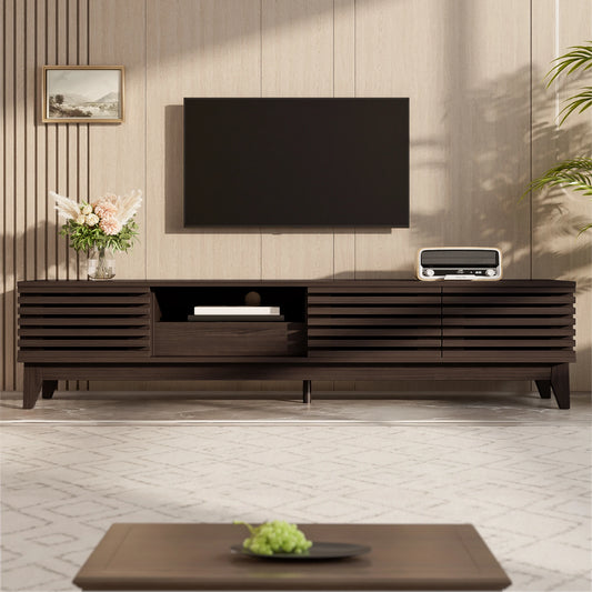 TV-bänk med låda och tre dörrar – Vintage träfinish