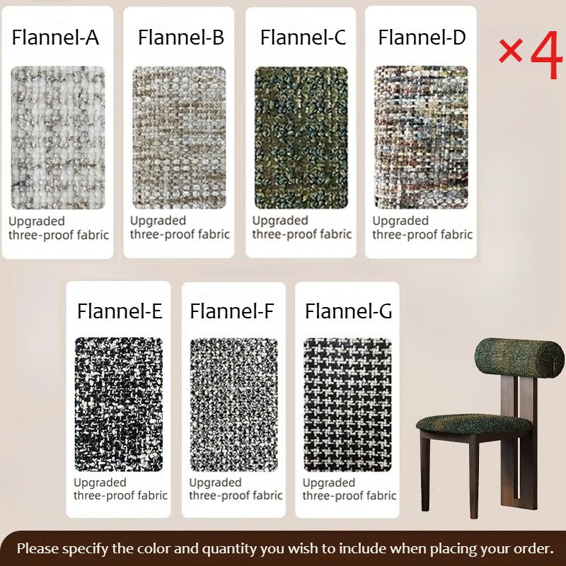 4-pack nordiska matstolar i massivt trä fransk retrostil tygsits Hippo design