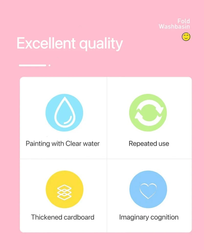 1 Bok + 1 Penna – Återanvändbar målarbok med vatten – sensorisk pedagogisk ritbok för barn (3–6 år)