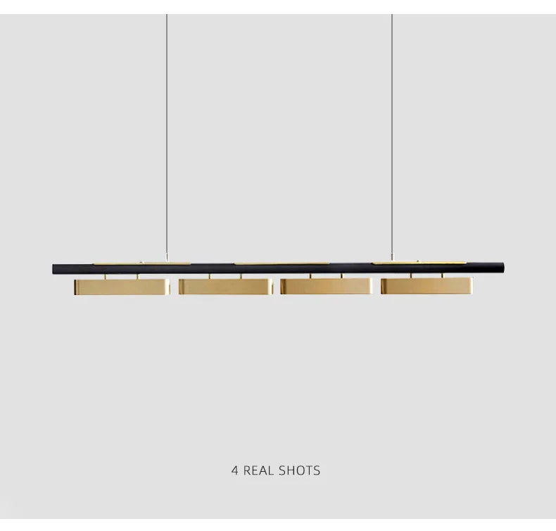 Modern minimalistisk LED-pendellampa – lång kromad taklampa för bord, kök och vardagsrum